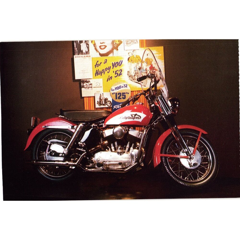 1956 Harley Davidson KH Model Museum Display Postcard Vintage Motorcycle